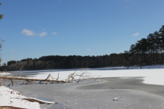 Lake frozen over